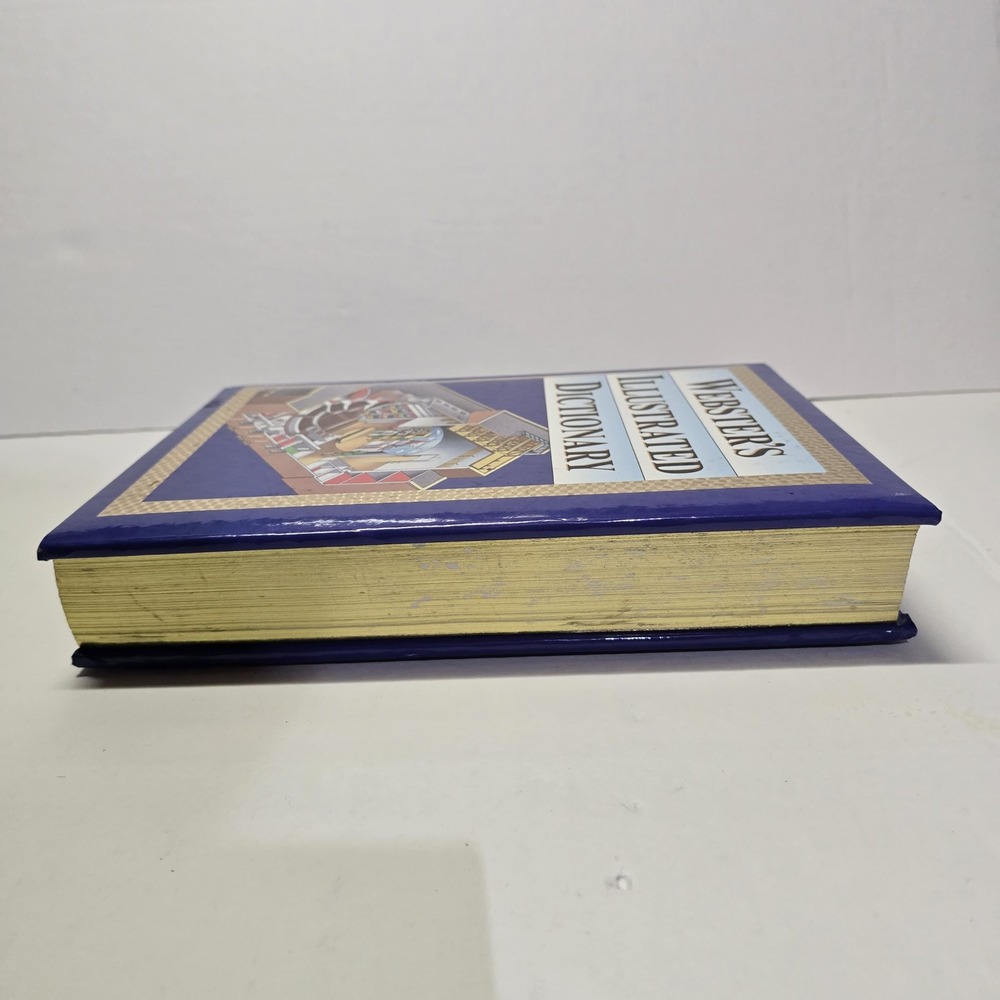 Webster's Illustrated Dictionary Merriam-Webster Hardcover Blue Gold Gilt Edges - Picture 4 of 6